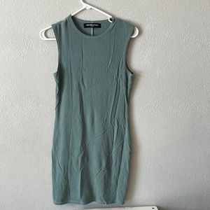 Groceries Apparel Organic Cotton Lyocell Ribbed Body Con Dress Turquoise